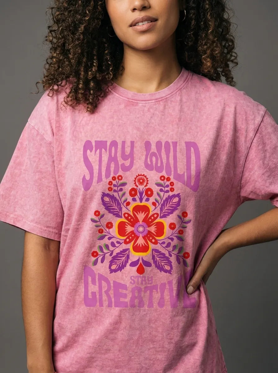 Stay Wild & Creative T-Shirt - Oversized T-Shirt | My Turtle